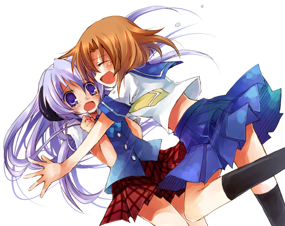 ryuuguu rena and hanyuu (higurashi no naku koro ni) drawn by suzushiro_kurumi