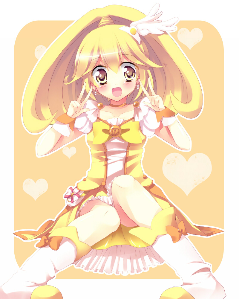 kise yayoi and cure peace (precure and 1 more) drawn by amamine
