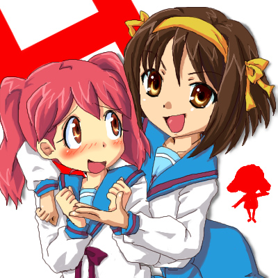 suzumiya haruhi and hinata natsumi (suzumiya haruhi no yuuutsu and 1 more)