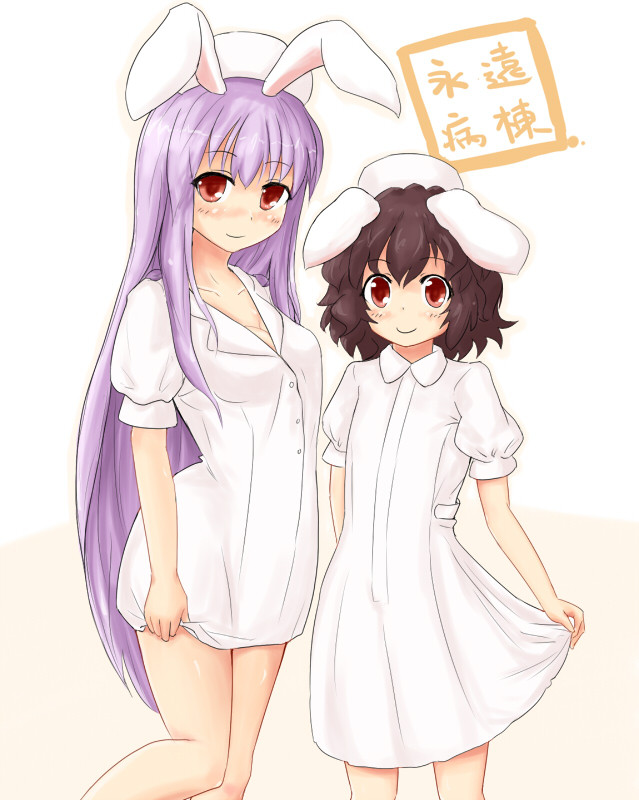 reisen udongein inaba and inaba tewi (touhou) drawn by mokuyou