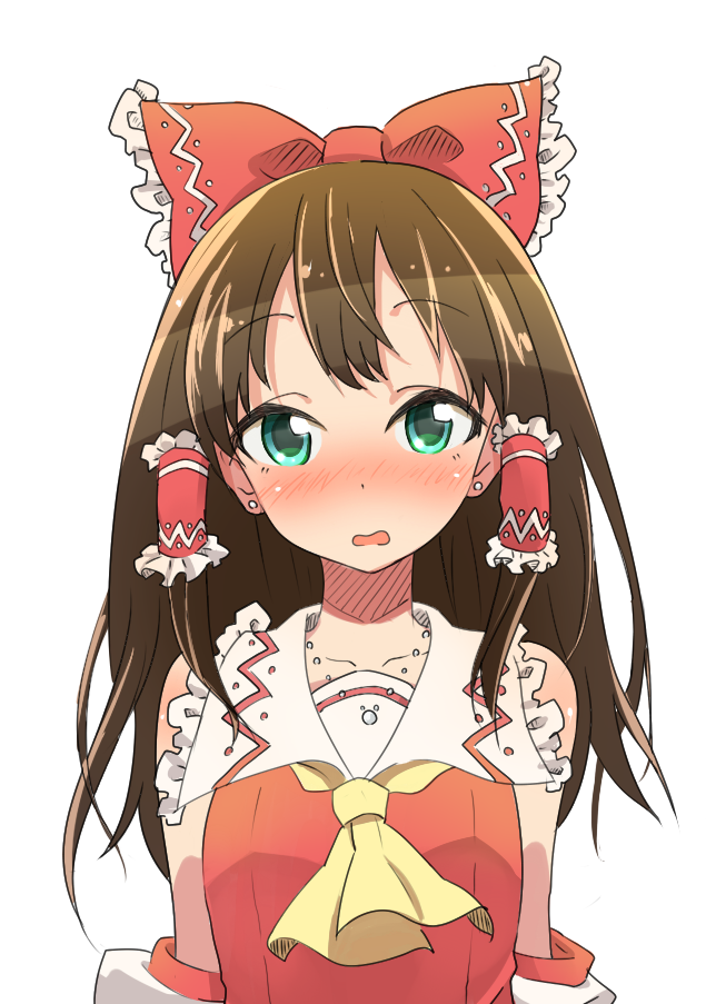 hakurei reimu and shibuya rin (touhou and 2 more) drawn by denkikettle