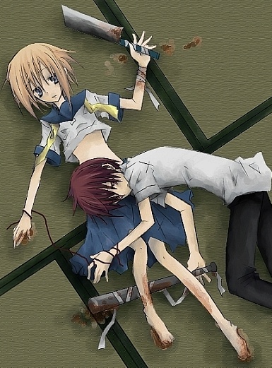 ryuuguu rena and maebara keiichi (higurashi no naku koro ni)