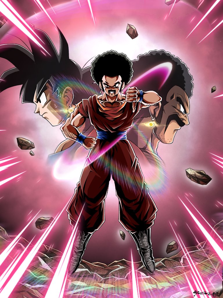 son goku, mr. satan, and gotan (dragon ball and 2 more) drawn by ryuunosuke_(ryunosuke_625)