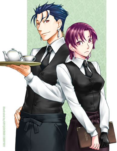 cu chulainn and bazett fraga mcremitz (fate and 2 more) drawn by kay_(demon_company)