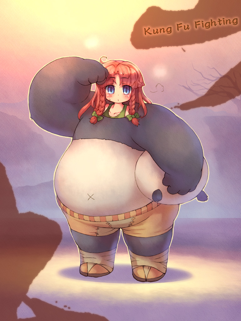 hong meiling and po (touhou and 1 more) drawn by sankuma