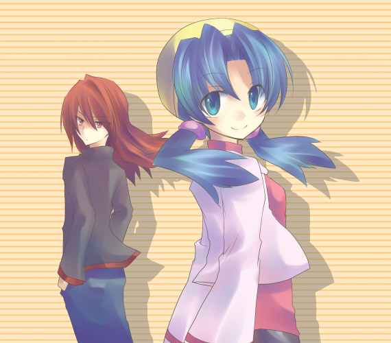 silver and kris (pokemon and 1 more) drawn by meisa_(poker4)