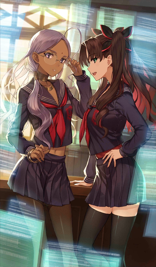 tohsaka rin and rani viii (fate and 3 more) drawn by famepeera