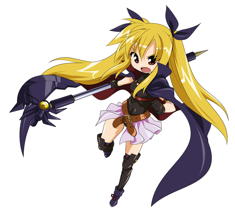 fate testarossa and bardiche (lyrical nanoha and 2 more) drawn by takeya_yuuki