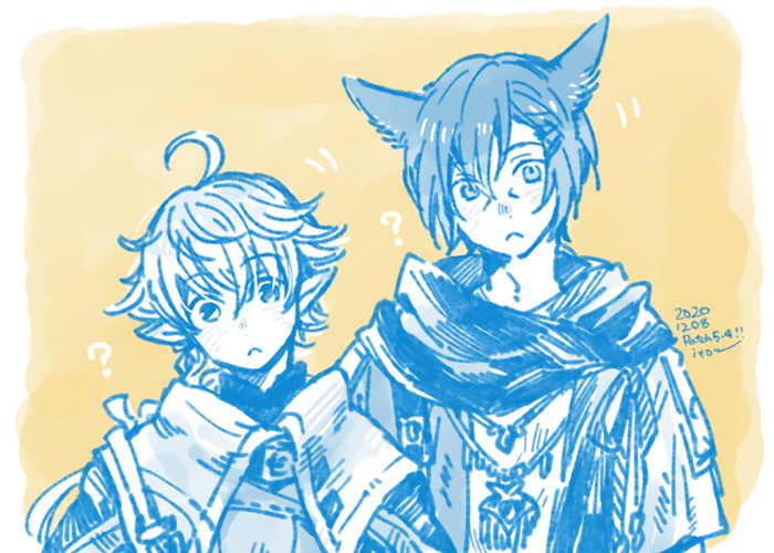 g'raha tia and alisaie leveilleur (final fantasy and 1 more) drawn by itowo_(itowc)