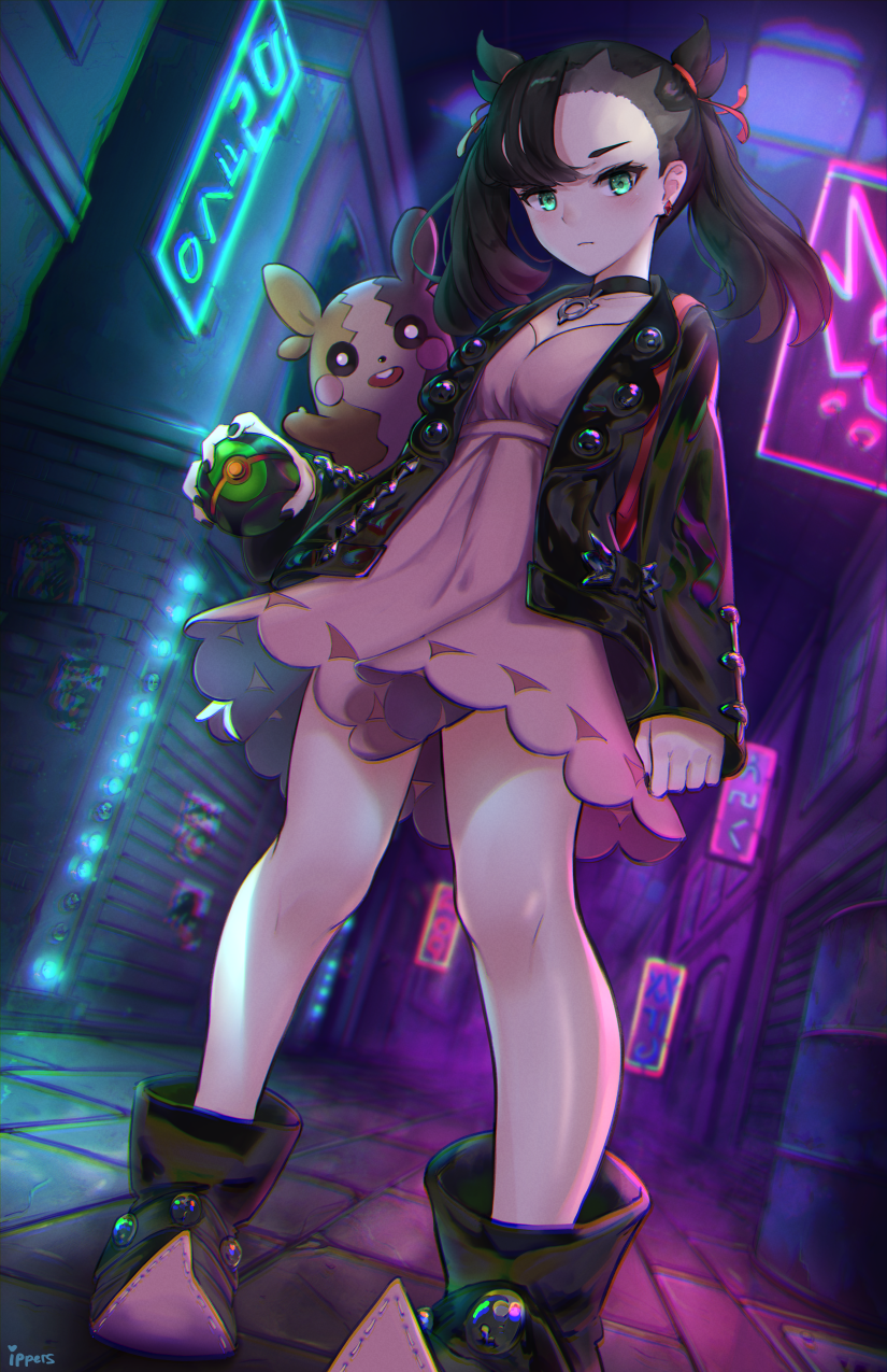 marnie and morpeko (pokemon and 1 more) drawn by ippers