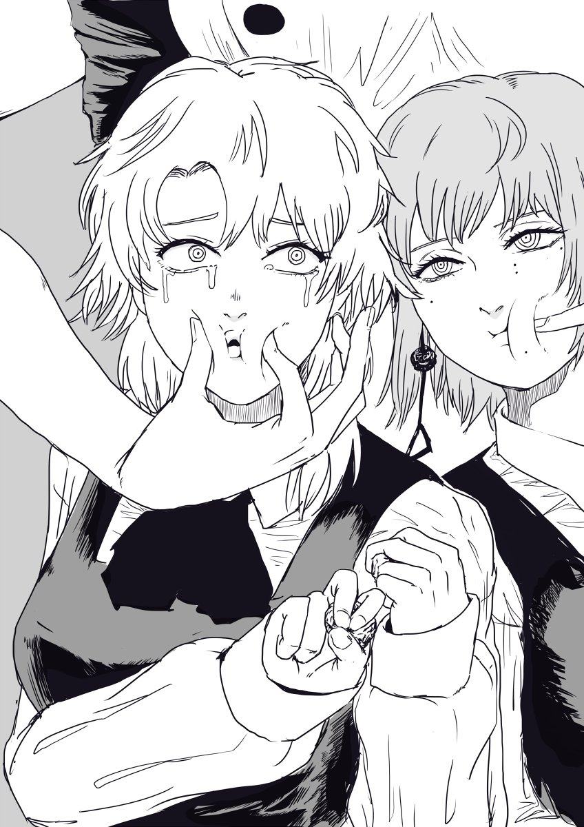 fami, falling devil, and famine devil (chainsaw man) drawn by k.rikina