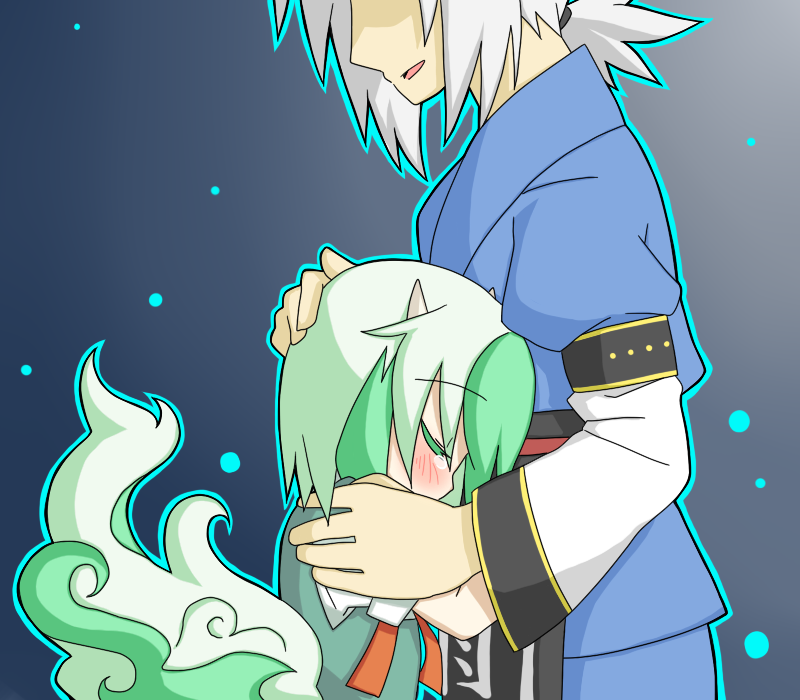 kamishirasawa keine, morichika rinnosuke, and ex-keine (touhou) drawn by sag_(karehabase)