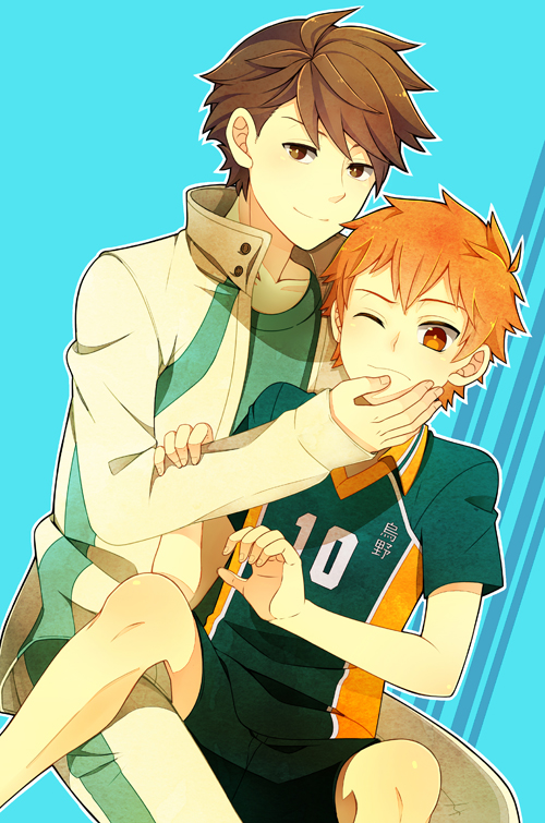 hinata shouyou and oikawa tooru (haikyuu!!) drawn by himari_g_(sr)