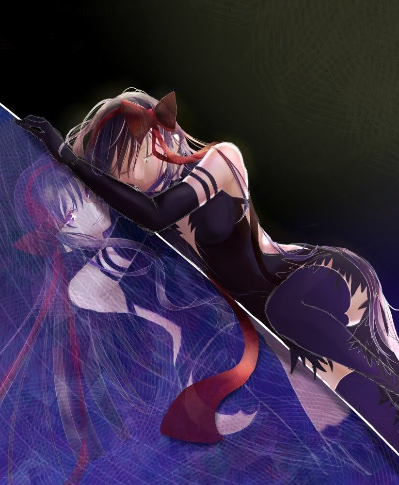 akemi homura and akuma homura (mahou shoujo madoka magica and 1 more) drawn by kizkura