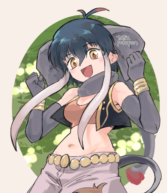 borneo elephant (kemono friends and 1 more) drawn by tatsuri_(forest_penguin)