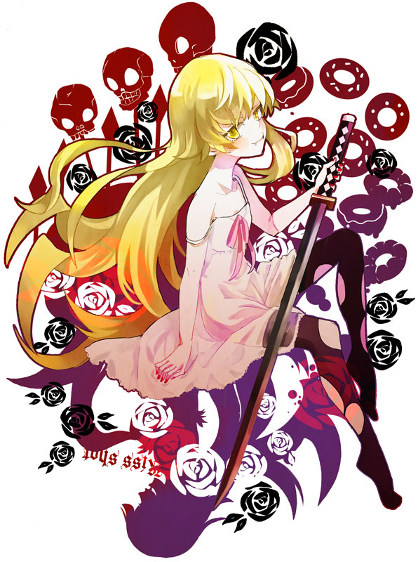 oshino shinobu (monogatari and 1 more) drawn by masui