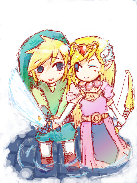 link, princess zelda, toon link, and toon zelda (the legend of zelda and 1 more) drawn by syouka_clover