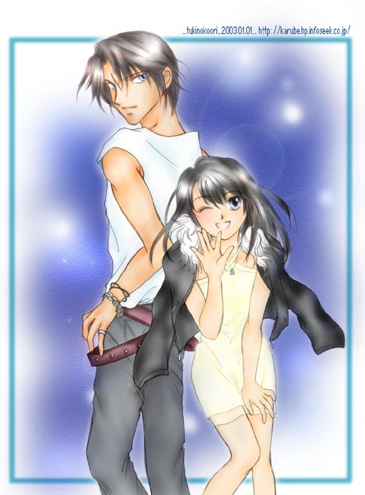 squall leonhart and rinoa heartilly (final fantasy and 1 more)