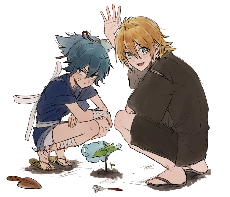 sayo samonji and urashima kotetsu (touken ranbu) drawn by zy_(dondokodo-mu)