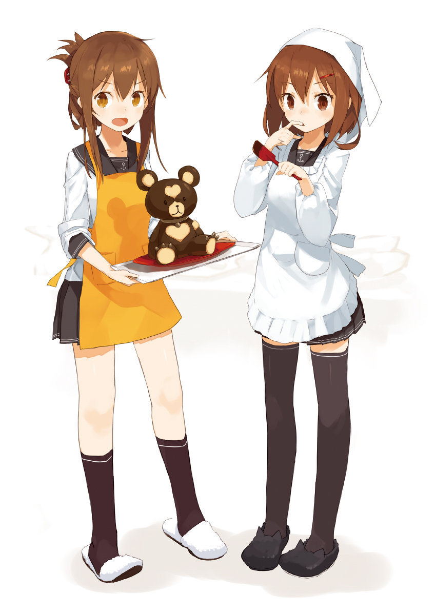 inazuma, ikazuchi, and yotarou (kantai collection and 1 more) drawn by harapeko_(886011)
