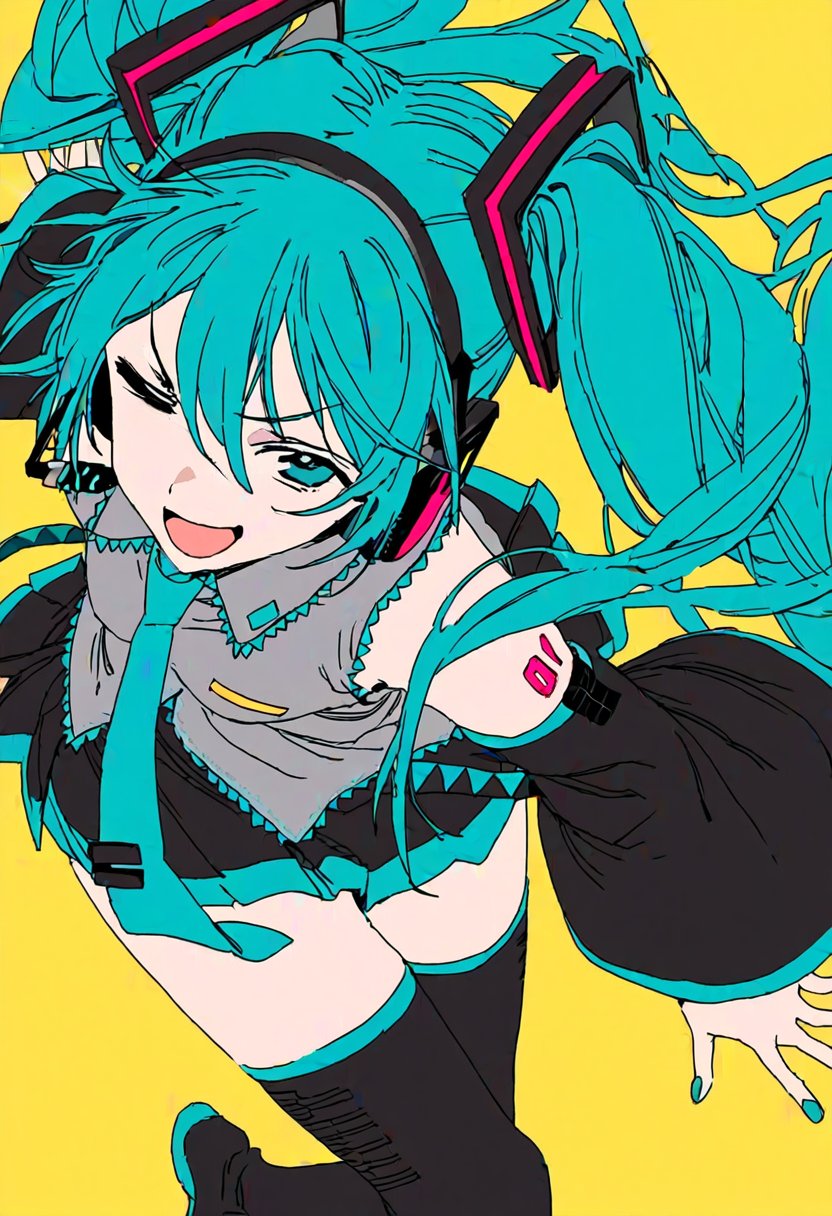 hatsune miku (vocaloid) drawn by meola