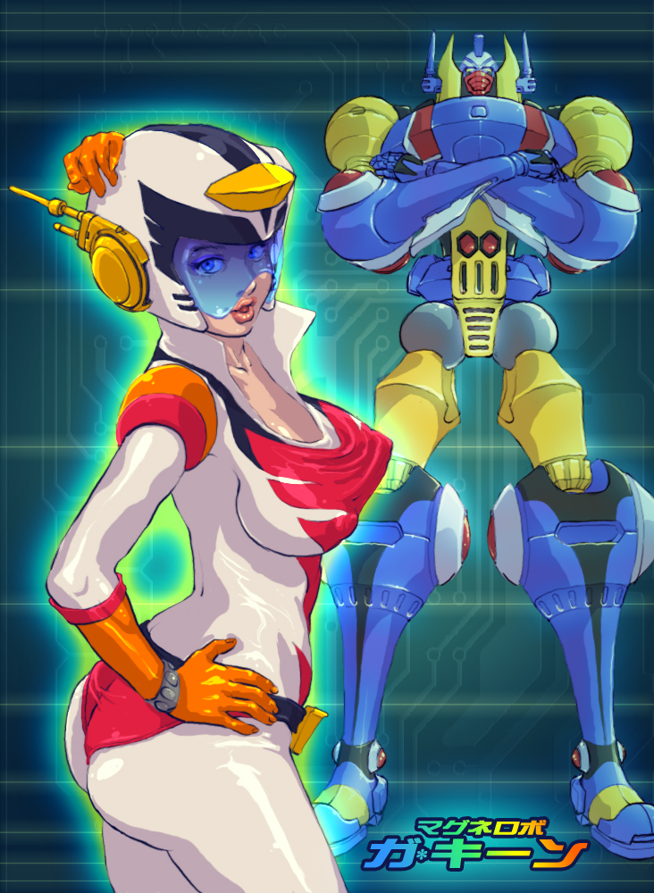 gakeen and kazuki mai (magne robo gakeen) drawn by oprince