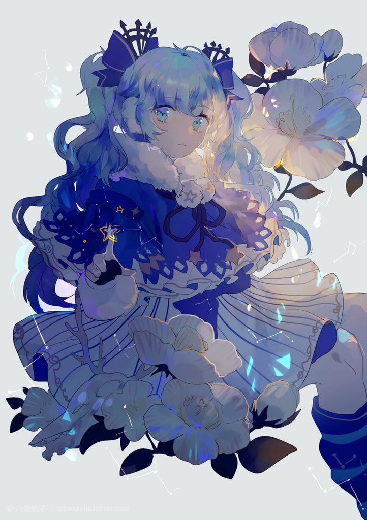 hatsune miku and fuyu no yoru miku (vocaloid) drawn by lobelia_(saclia)