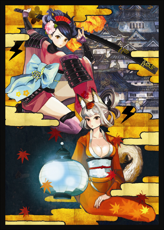 momohime and kongiku (oboro muramasa) drawn by kaworu