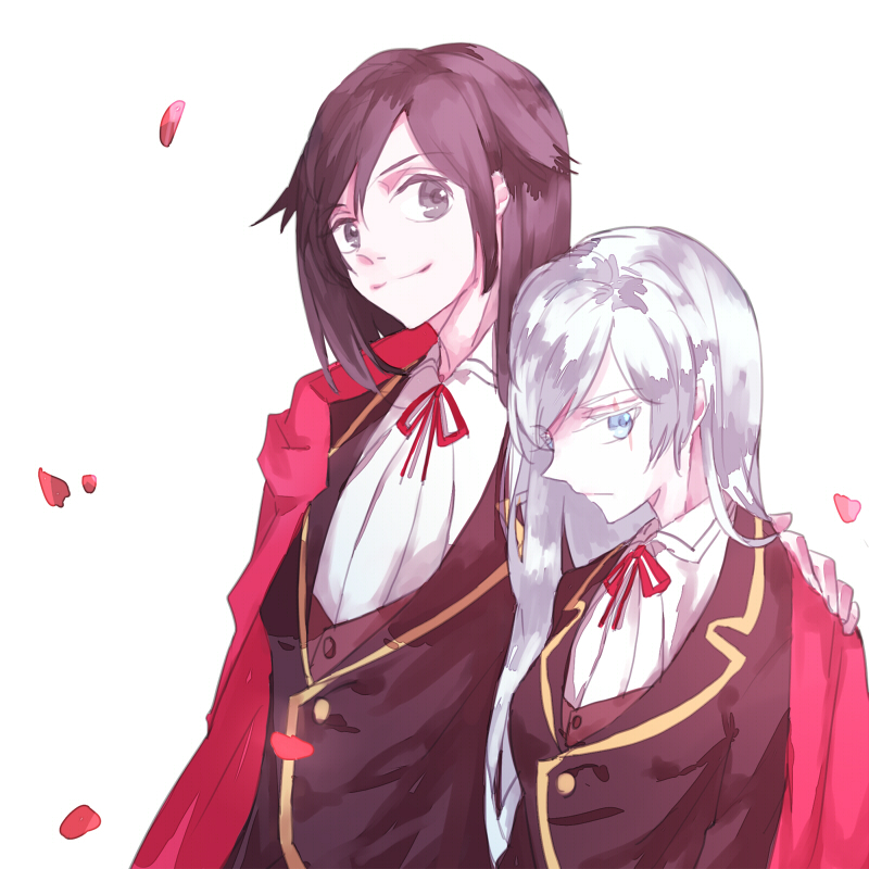 ruby rose and weiss schnee (rwby) drawn by milk_puppy