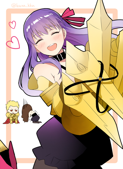 gilgamesh, passionlip, and kishinami hakuno (fate and 3 more) drawn by kaidou_j1