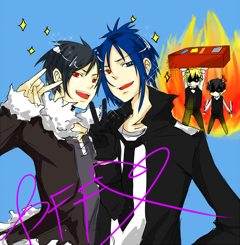 orihara izaya, heiwajima shizuo, rokudou mukuro, and hibari kyouya (durarara!! and 1 more)