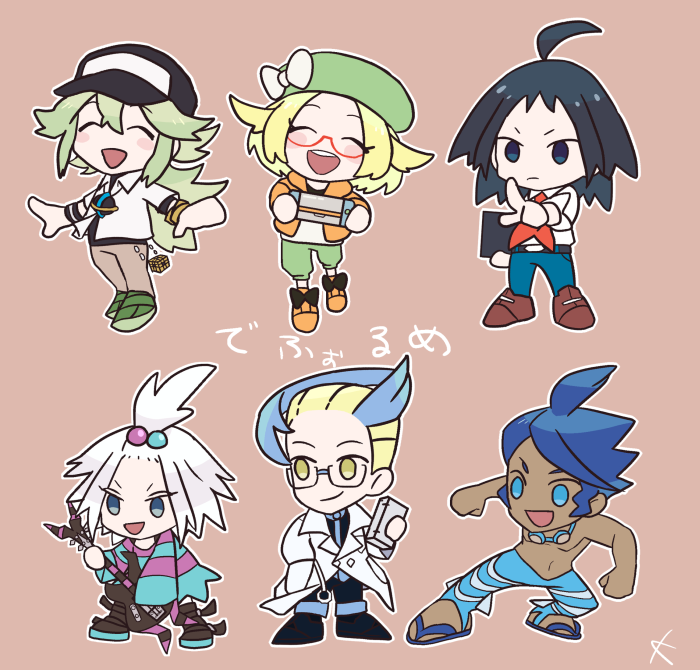 n, bianca, cheren, roxie, colress, and 1 more (pokemon and 2 more) drawn by kanade_(unchi_knd280)