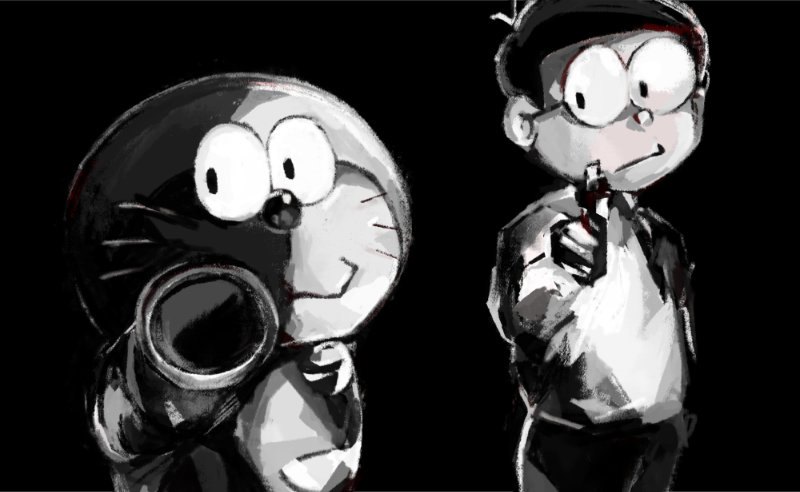 doraemon and nobi nobita (doraemon and 1 more) drawn by mochizuki_tagosaku