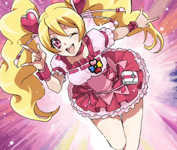 momozono love and cure peach (precure and 1 more) drawn by nakagawa_waka