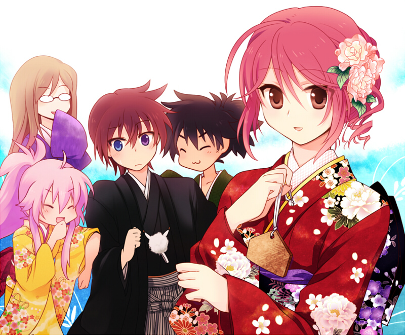 asbel lhant, cheria barnes, raven, jade curtiss, and arche klein (tales of and 4 more) drawn by miyu_(matsunohara)