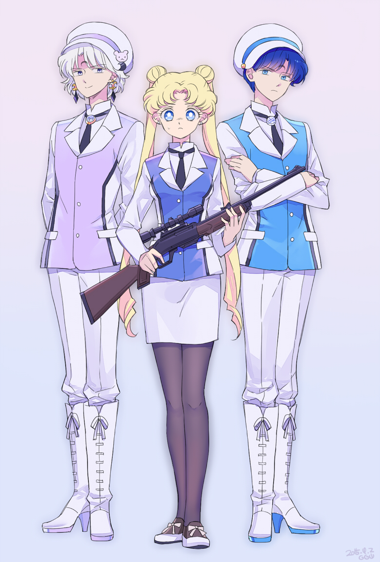 tsukino usagi, prince demande, and saphir (bishoujo senshi sailor moon and 2 more) drawn by saki_(hxaxcxk)