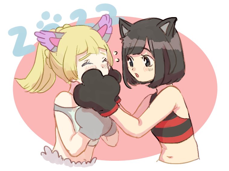 lillie and selene (pokemon and 1 more) drawn by poriechirun