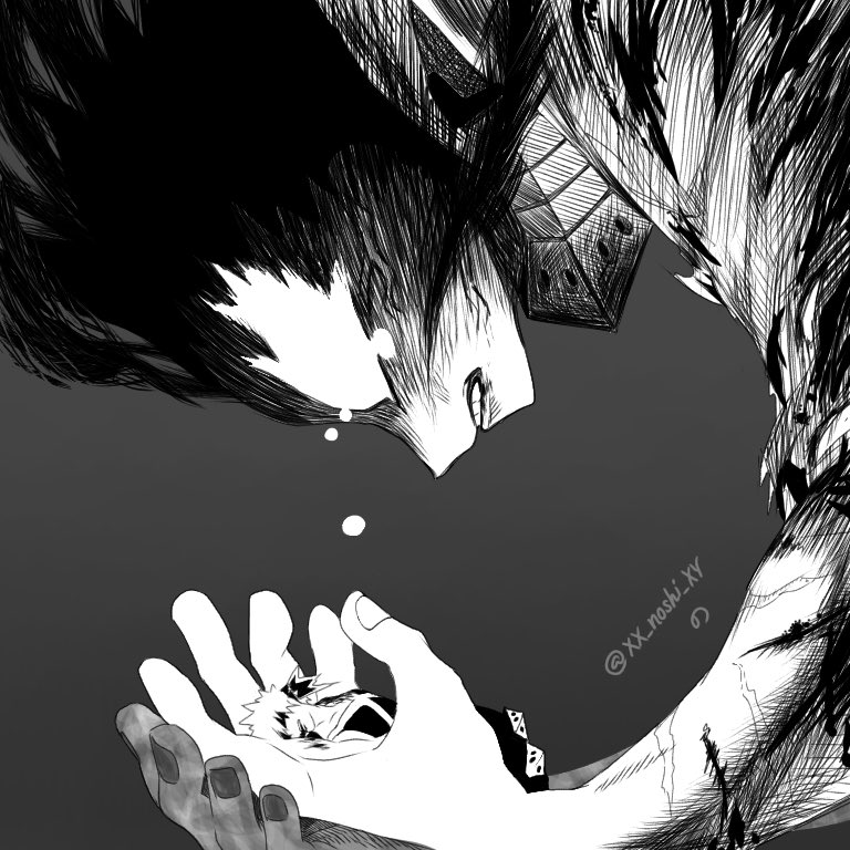 midoriya izuku and bakugou katsuki (boku no hero academia) drawn by noshi_(heathen-black)