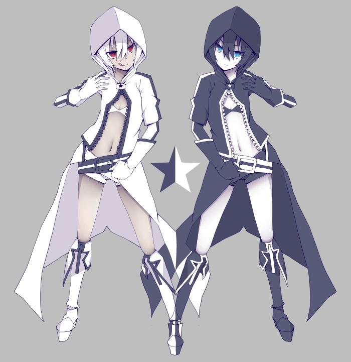black rock shooter and white rock shooter (black rock shooter) drawn by zen33n