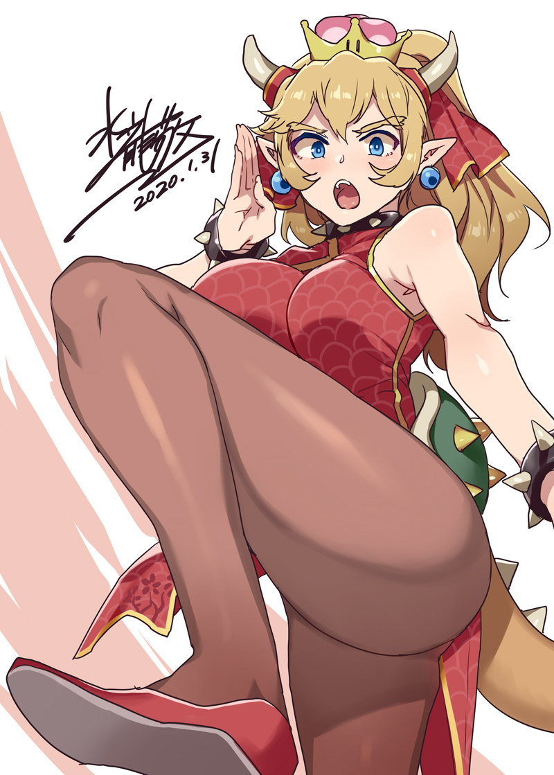 bowsette (mario and 1 more) drawn by mizuryu_kei