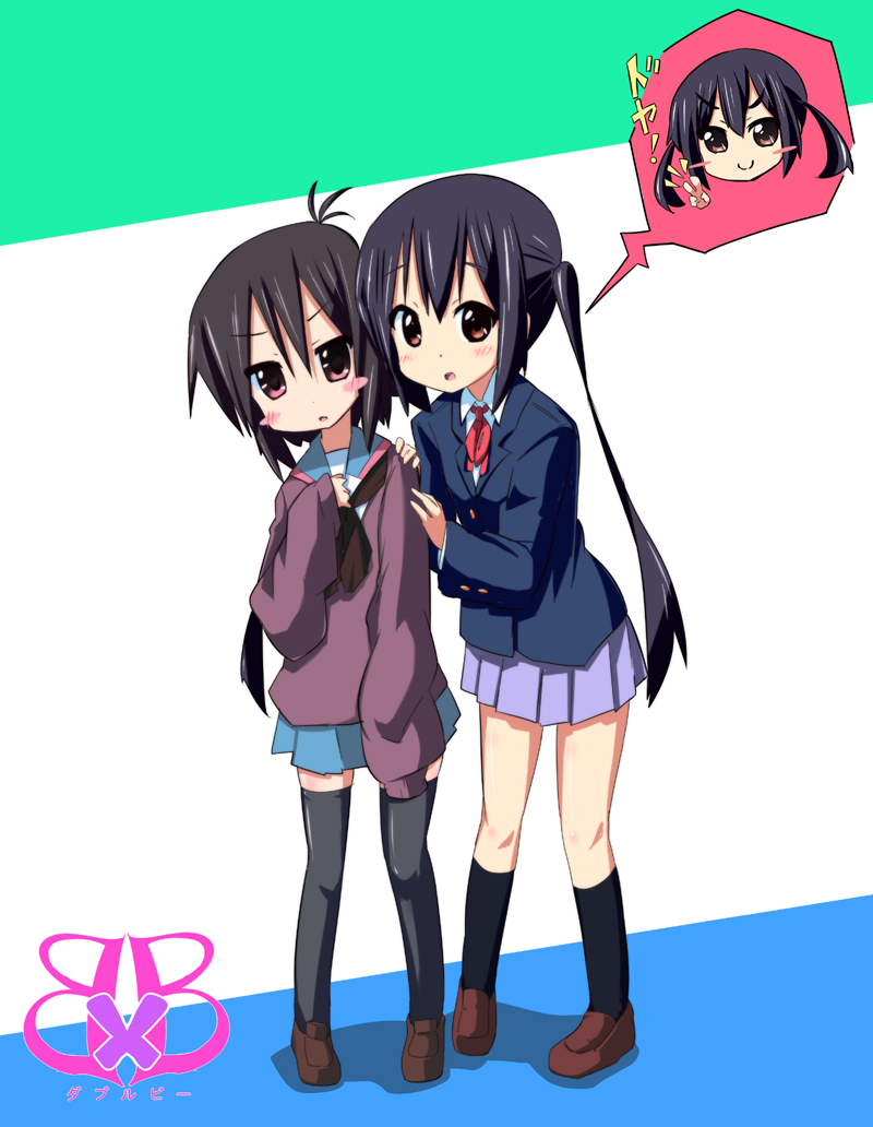 nakano azusa and ichii tooru (k-on! and 2 more) drawn by kurou_(quadruple_zero)