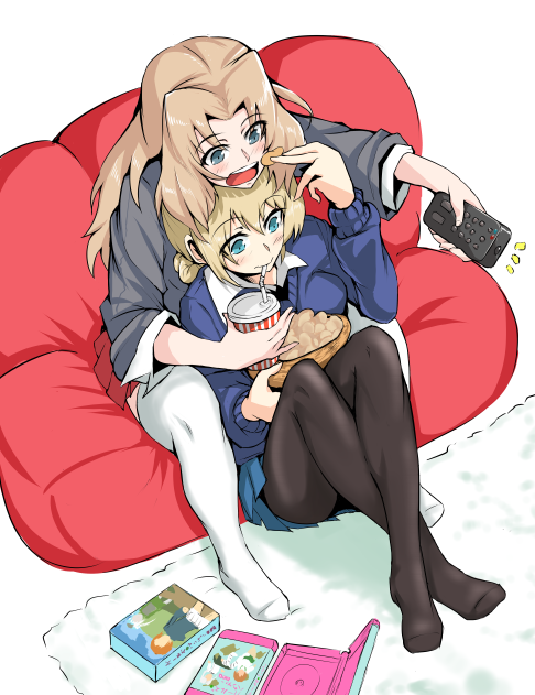 nishizumi miho, darjeeling, kay, and shimada arisu (girls und panzer) drawn by nexas