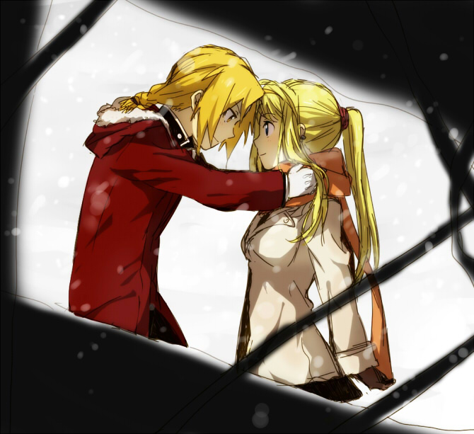 edward elric and winry rockbell (fullmetal alchemist) drawn by riru