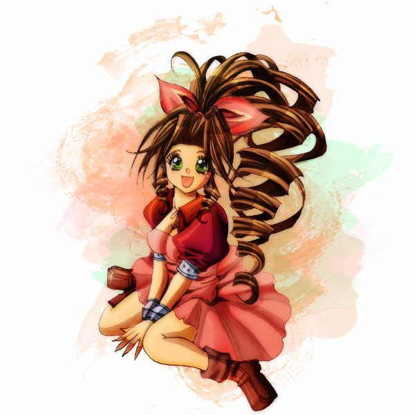aerith gainsborough (final fantasy and 1 more) drawn by dattyo