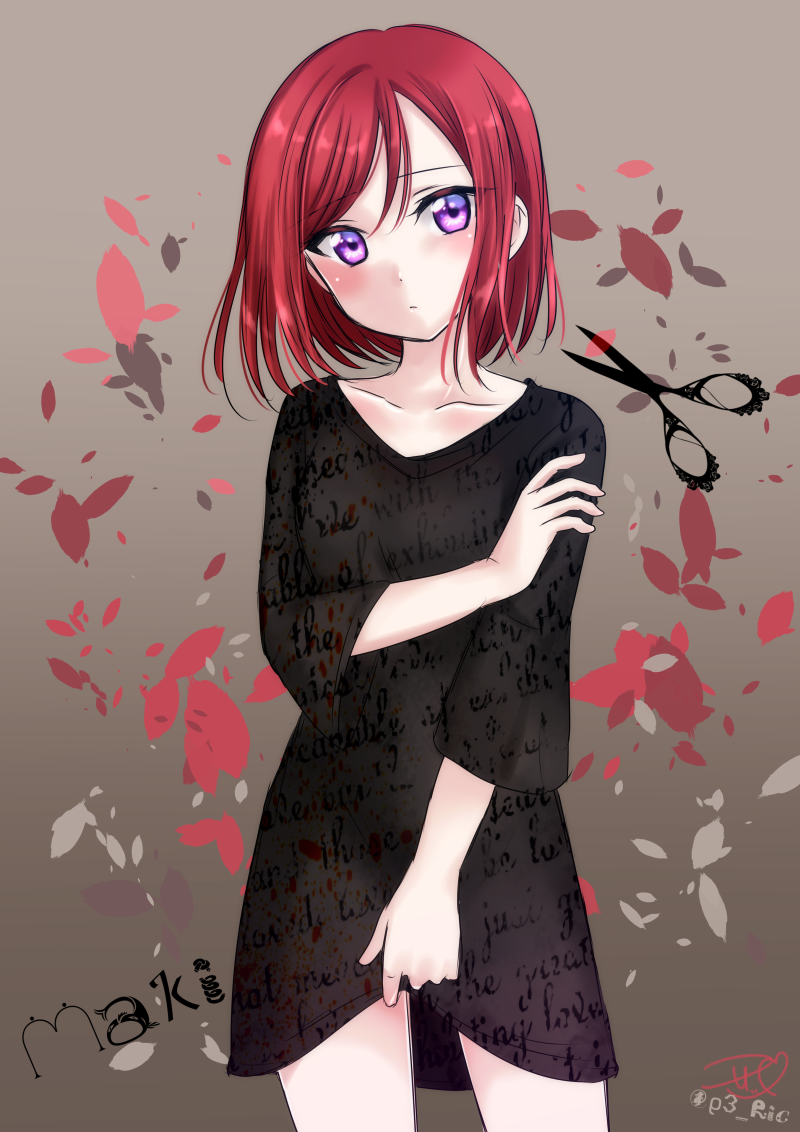 nishikino maki (love live! and 1 more) drawn by ric._(marchen_mozuku)