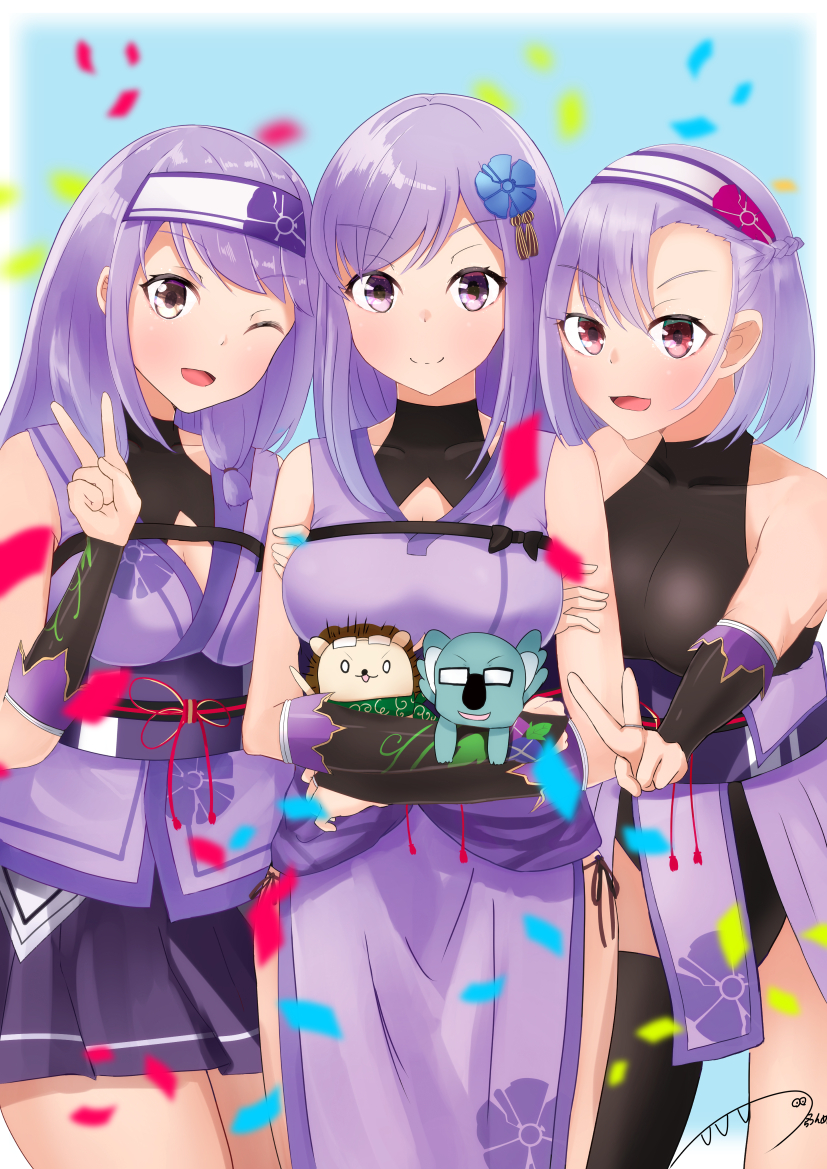 asano ruri, asano akane, and asano hikari (asano sisters project) drawn by shimotsuki_tsurara