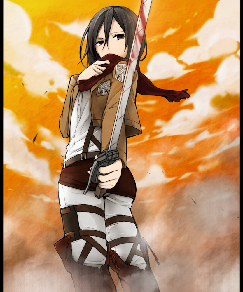 mikasa ackerman (shingeki no kyojin) drawn by mikoto_kei