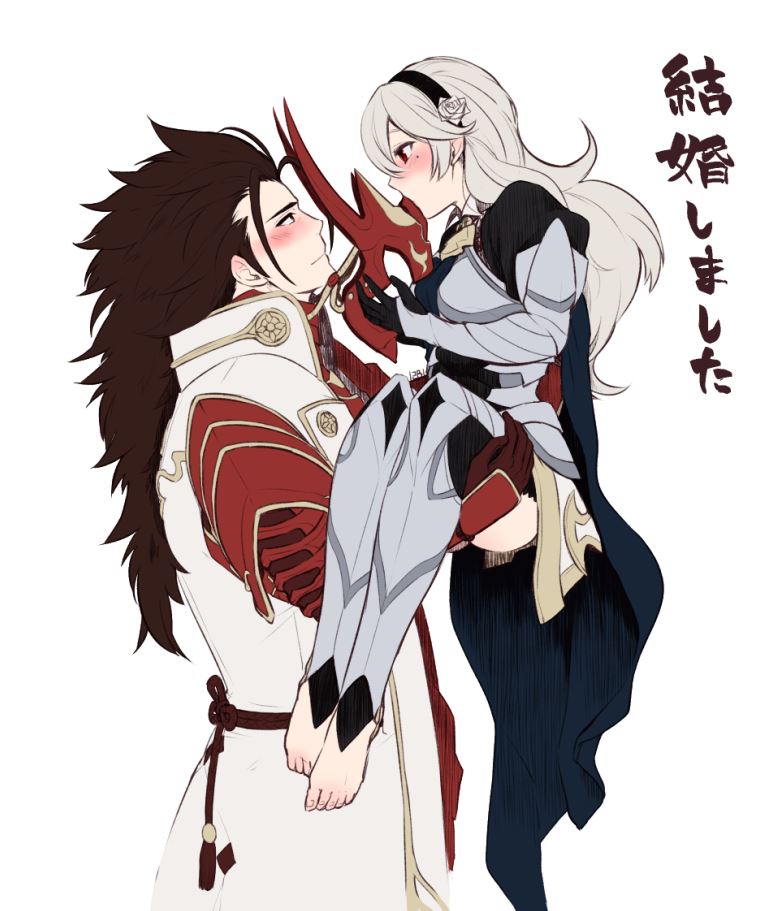female corrin and ryoma (fire emblem and 1 more) drawn by 2b-pencil