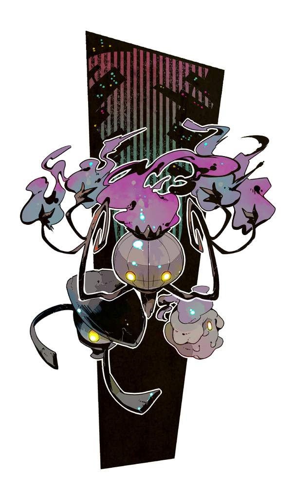 litwick, chandelure, and lampent (pokemon) drawn by tetori