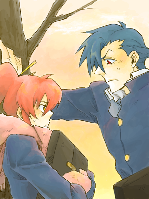 yoko littner and kamina (tengen toppa gurren lagann) drawn by ru&pauda_(artist)